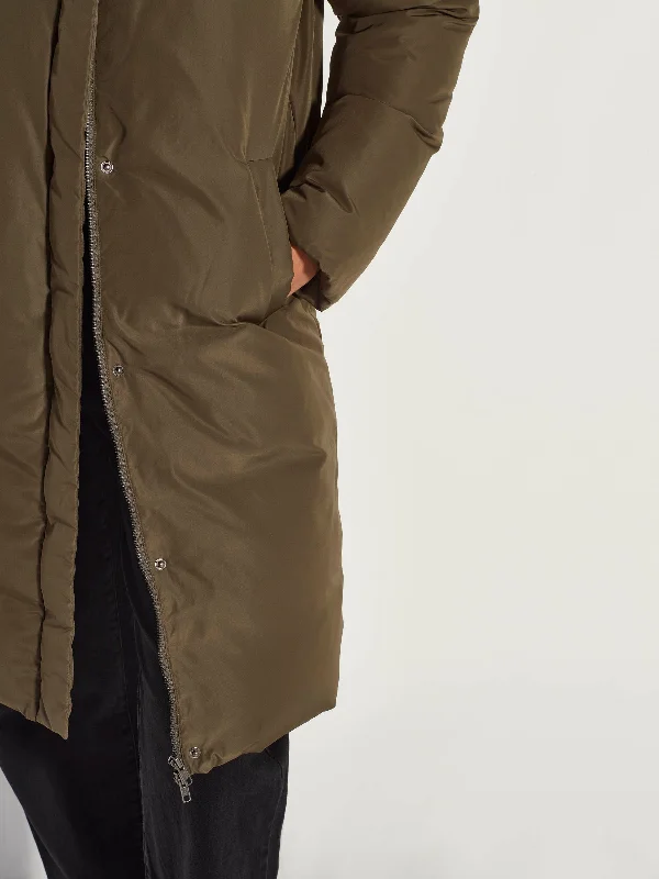 Puffer Coat (Recycled Down) Olive