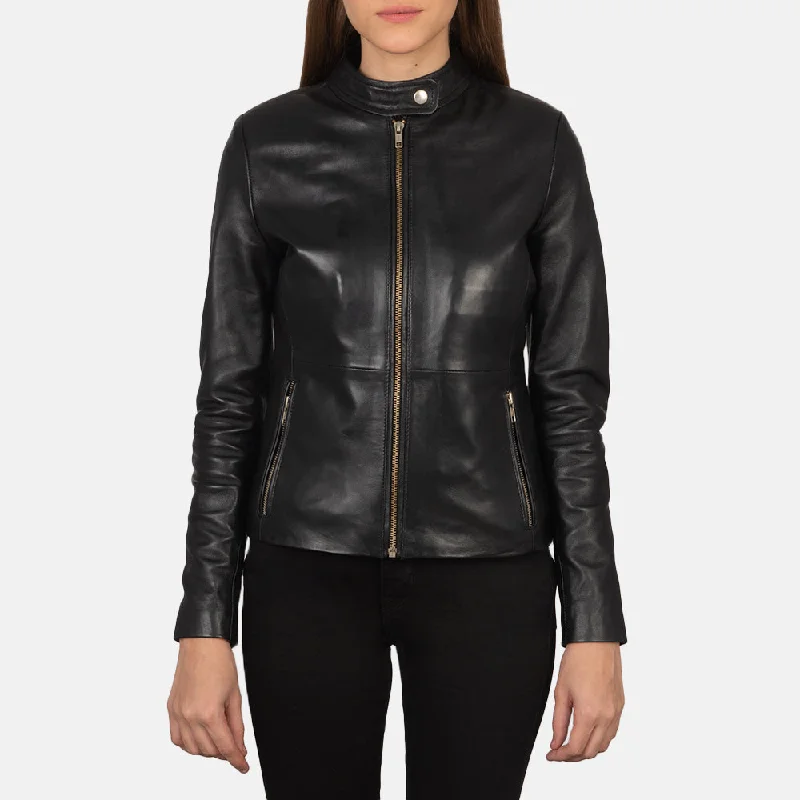 Rave Black Leather Biker Jacket