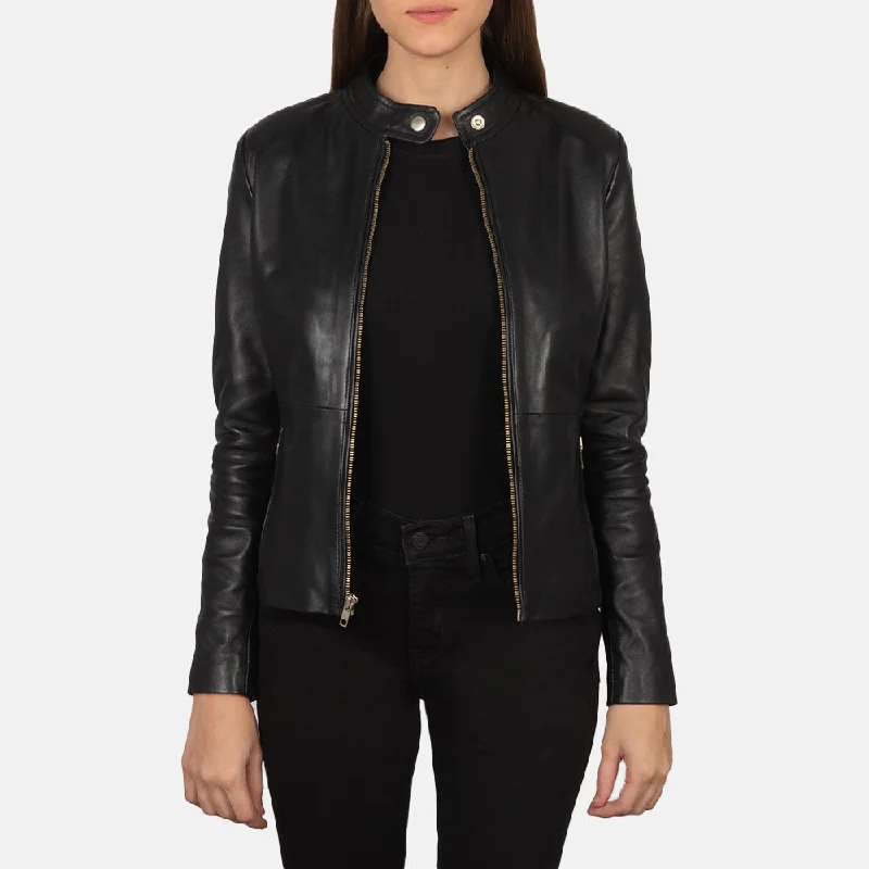 Rave Black Leather Biker Jacket