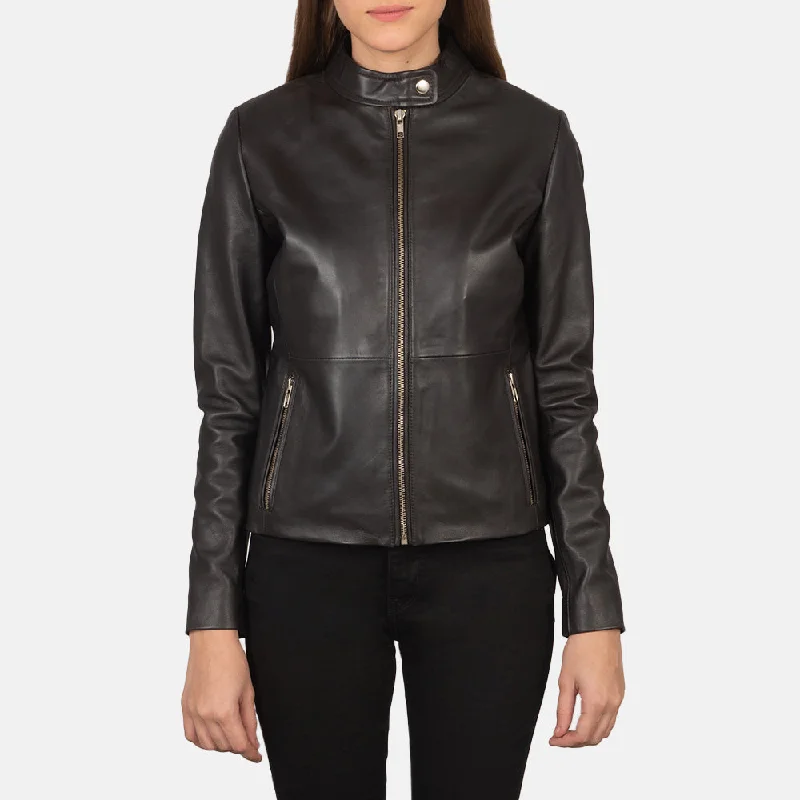 Rave Brown Leather Biker Jacket