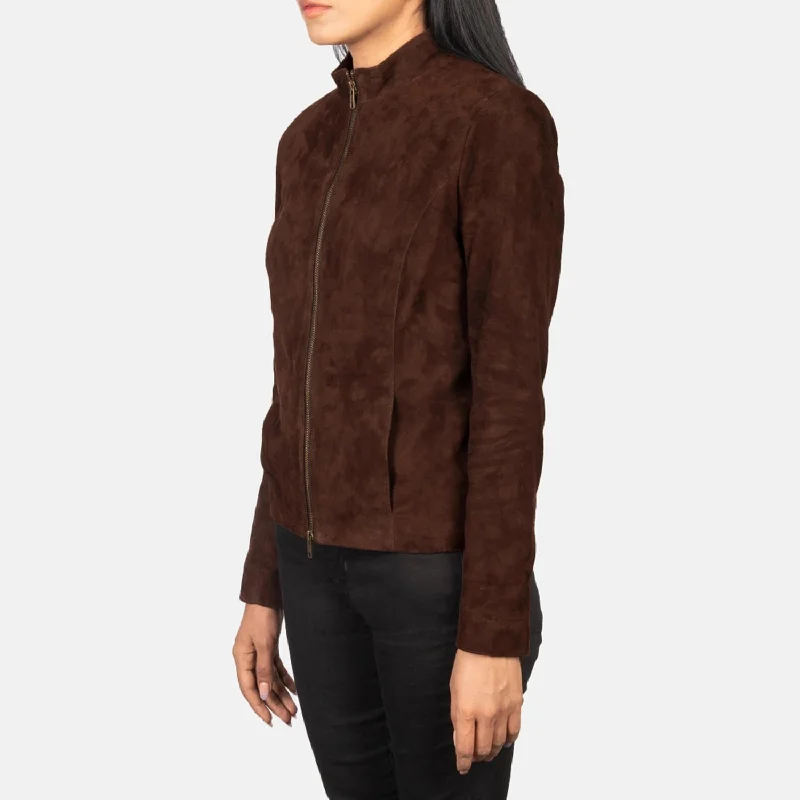 Rumella Mocha Suede Biker Jacket