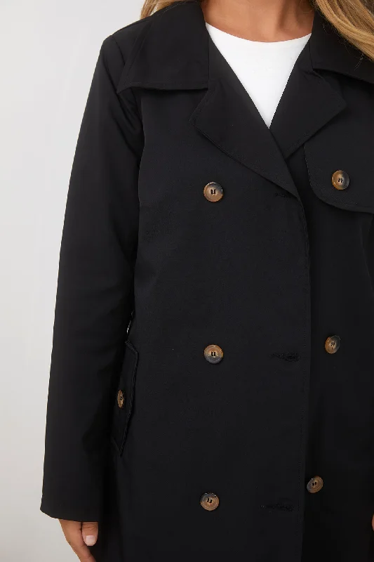 Serafine Trench Coat - Black