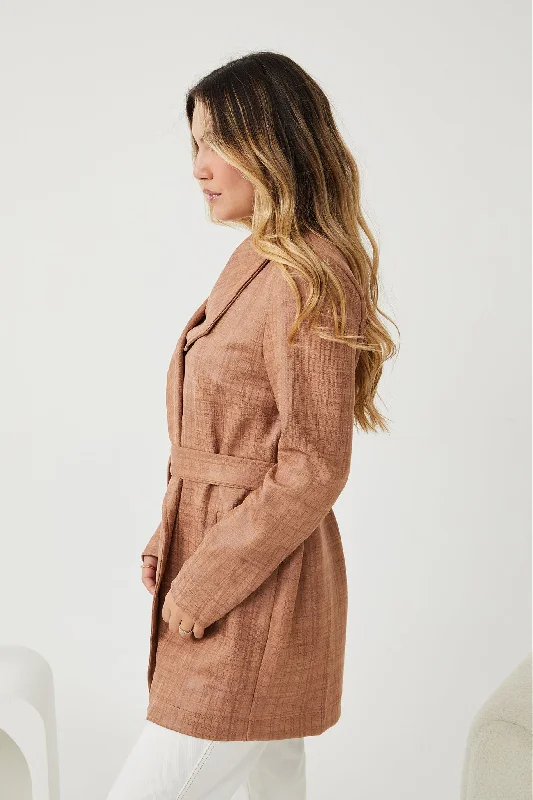 Silvanne Coat - Camel Print