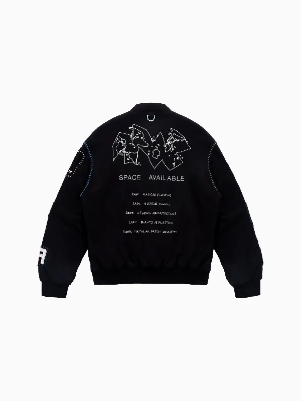 Space Available Studio Varsity Jacket - Black