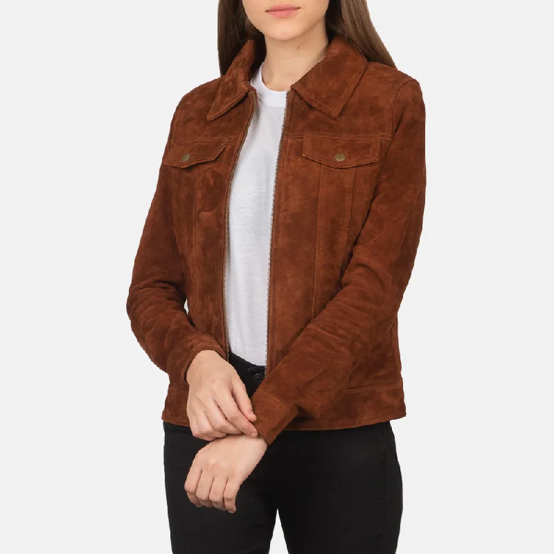 Suzy Brown Suede Trucker Jacket