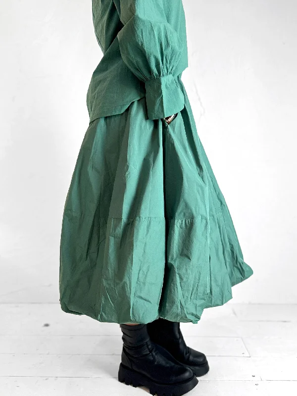 Teal Green Taffeta Puffball Skirt