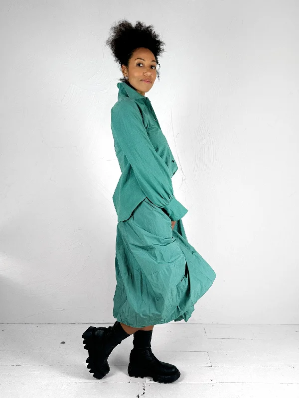 Teal Green Taffeta Puffball Skirt