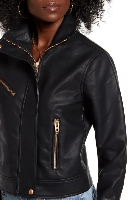 The Essentials Faux Leather Moto Jacket