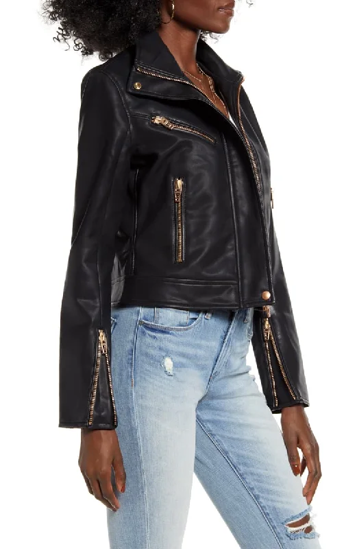 The Essentials Faux Leather Moto Jacket