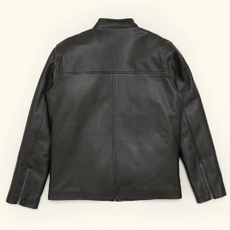 Thompson Leather Moto Jacket | Black