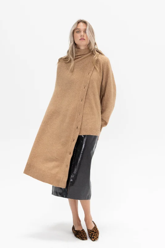 Camel Hair Knit Cape, Camel