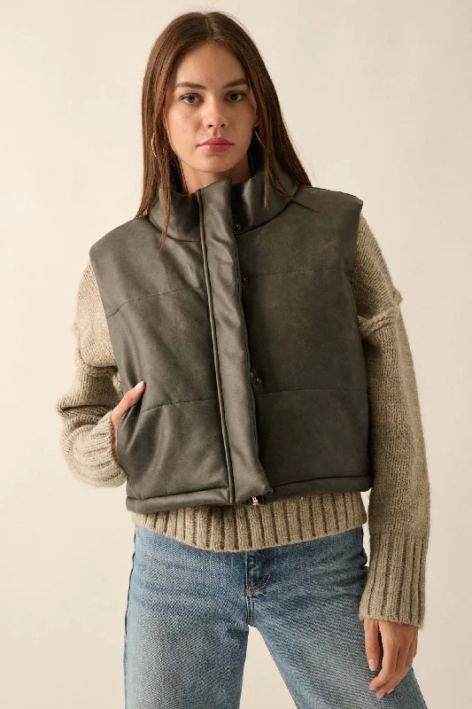 Urban Hiker Vegan Leather Puffer Vest