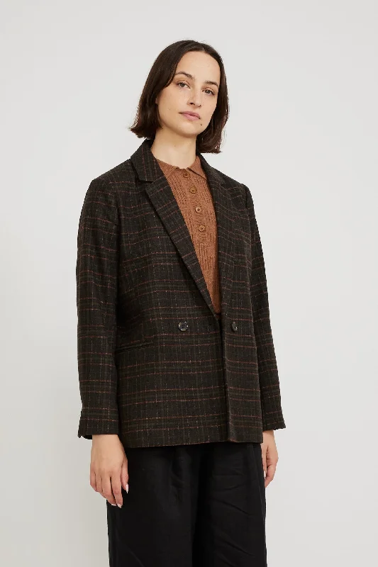 Valina Herringbone Blazer Tartan