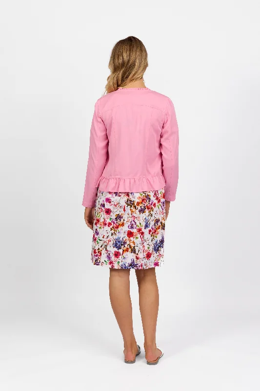 Vassalli Jacket with Frill Hem - Flamingo