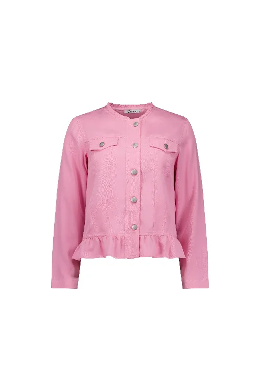 Vassalli Jacket with Frill Hem - Flamingo