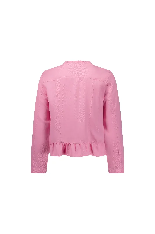 Vassalli Jacket with Frill Hem - Flamingo