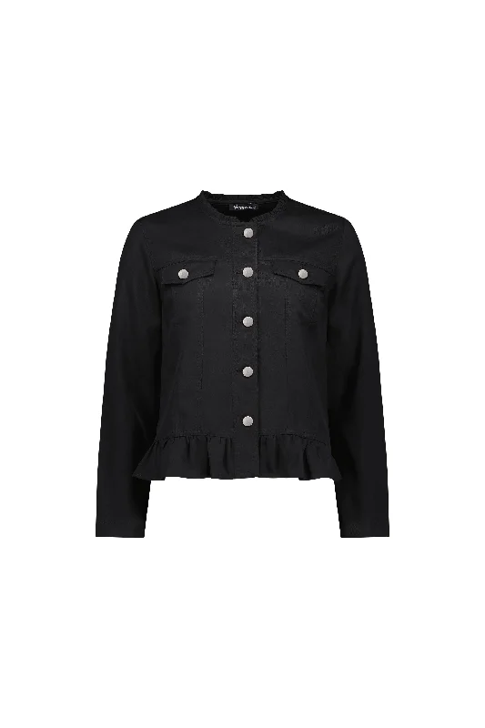 Vassalli Jacket with Frill Hem - Ink (navy)