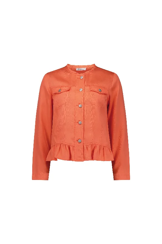 Vassalli Jacket with Frill Hem - Melon