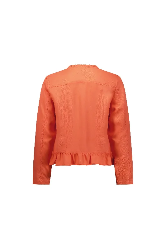 Vassalli Jacket with Frill Hem - Melon