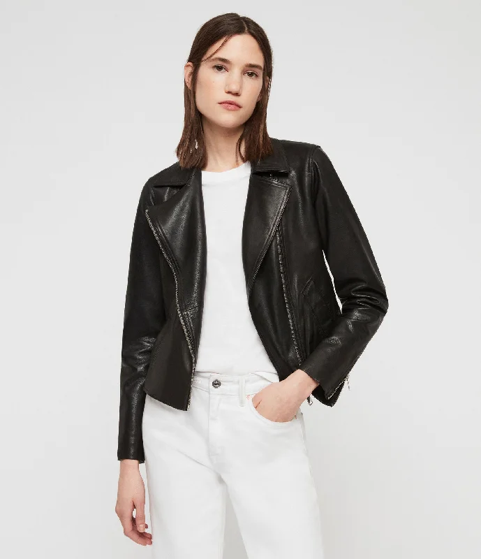 VELA Womens LEATHER BIKER JACKET