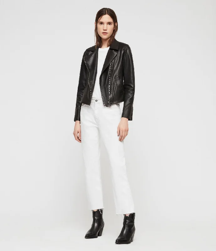 VELA Womens LEATHER BIKER JACKET