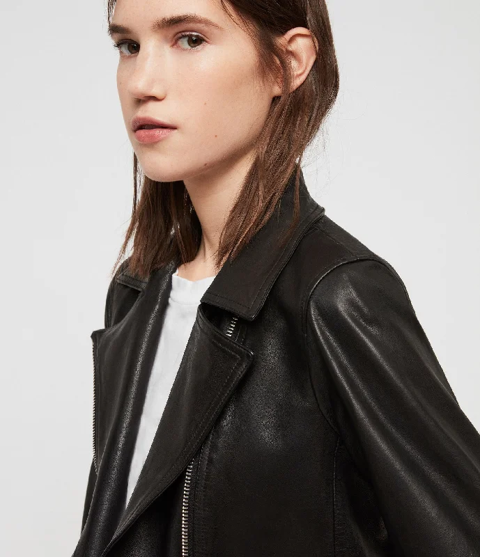 VELA Womens LEATHER BIKER JACKET