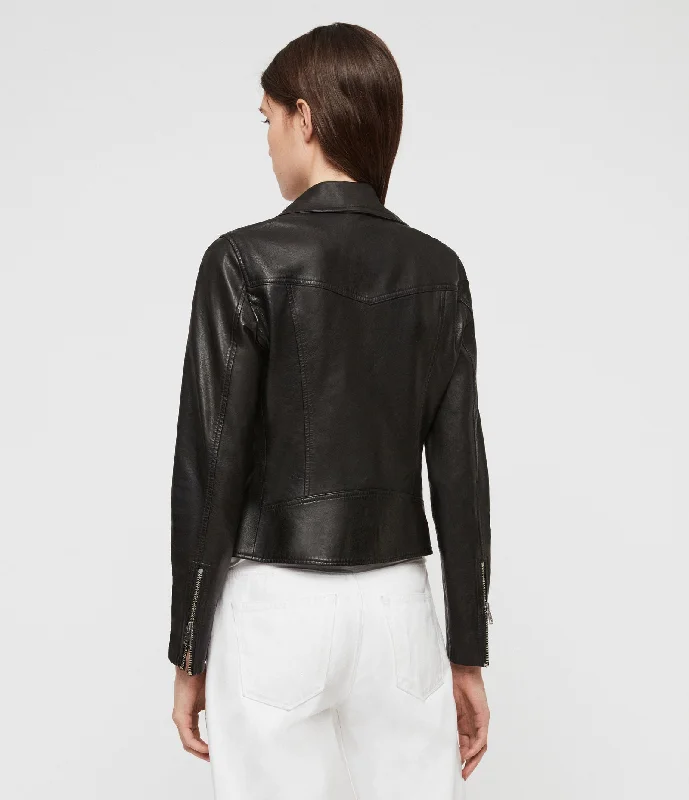 VELA Womens LEATHER BIKER JACKET