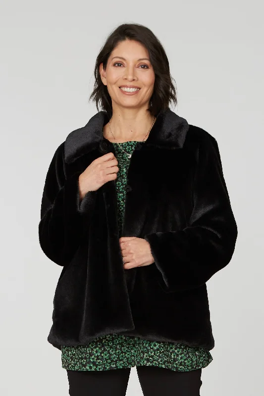 Vesta Fur Jacket - Noir Fur and Lined