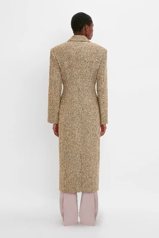 Exclusive Waisted Tailored Coat In Flax