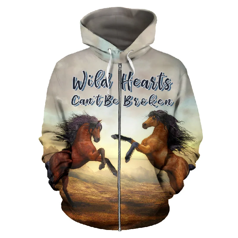 Wild Hearts Can't Be Broken All Over Print Hoodie Zip Up