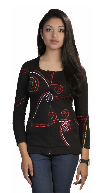 womens-black-long-sleeve-sinker-jacket-with-dotted-spiral-embroidery