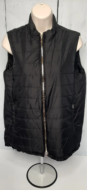 Vest-Black-Zipper Front-2Pocket-Women's-M14201vm